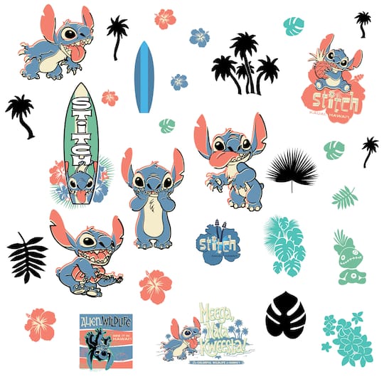 RMK5367SCS 23.62 x 36.12 in. Stitch Surfs Up Peel & Stick Wall Decals